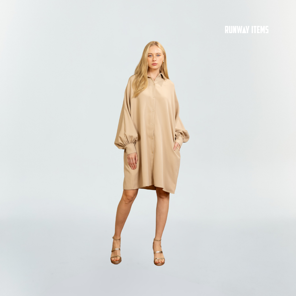 Puff Sleeve Shirt Dress