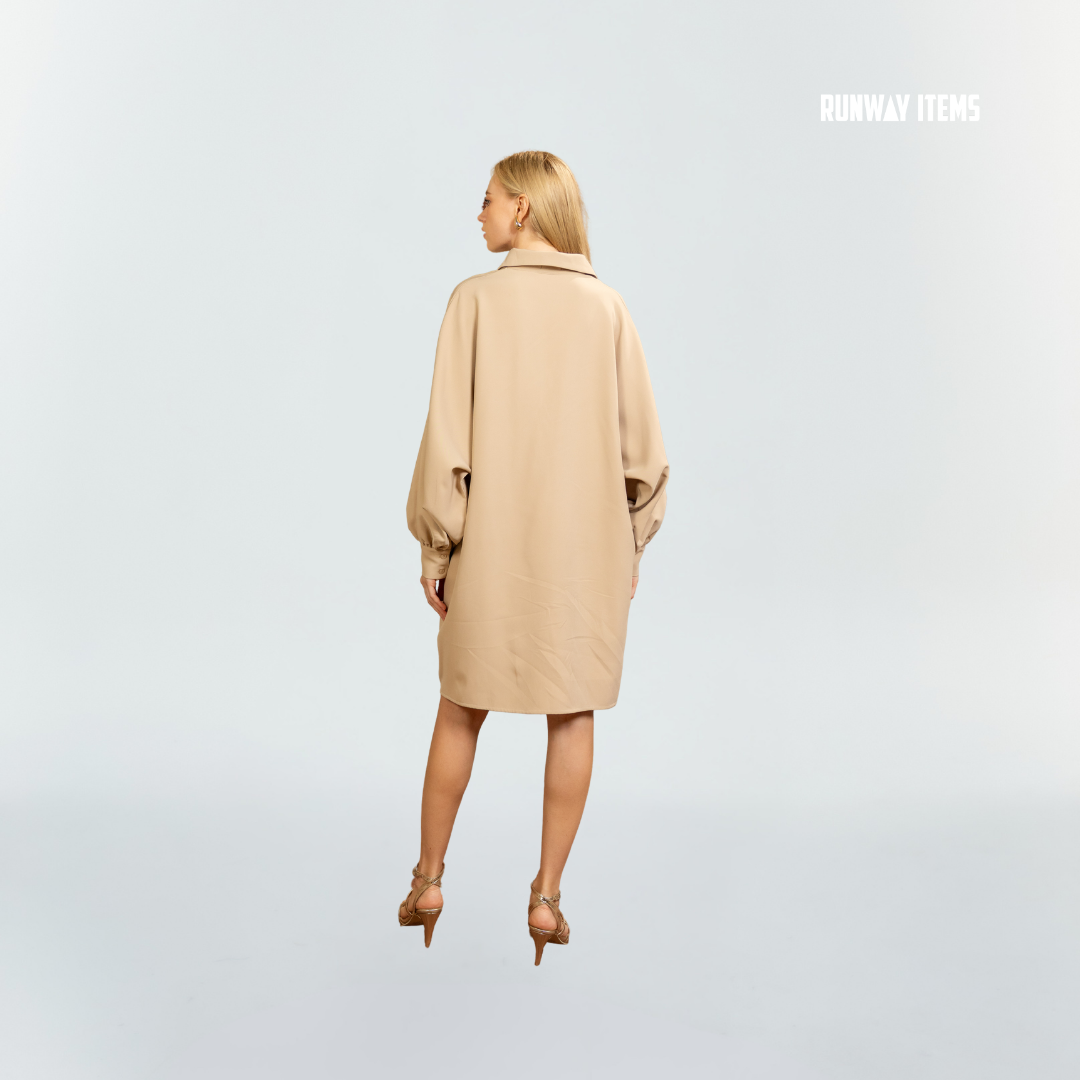 Puff Sleeve Shirt Dress
