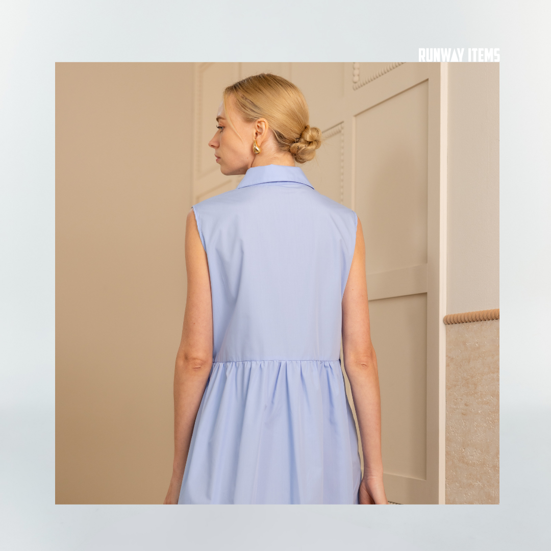 Wrap Front Collared Shirt Dress