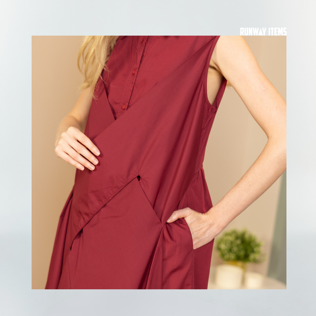 Wrap Front Collared Shirt Dress