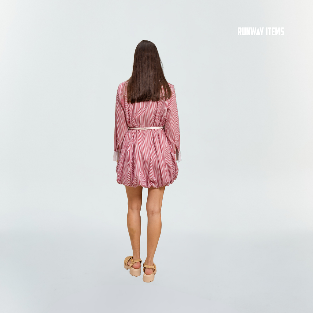 Balloon Hem Shirt Dress