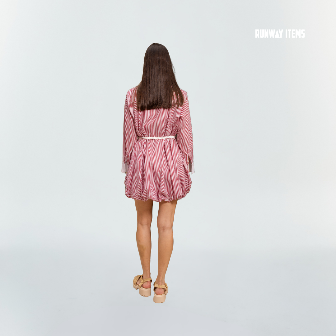 Balloon Hem Shirt Dress