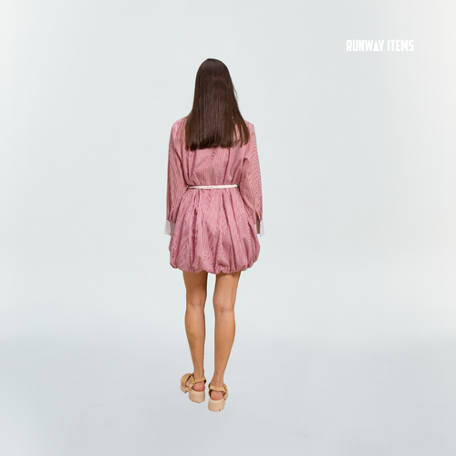 Balloon Hem Shirt Dress