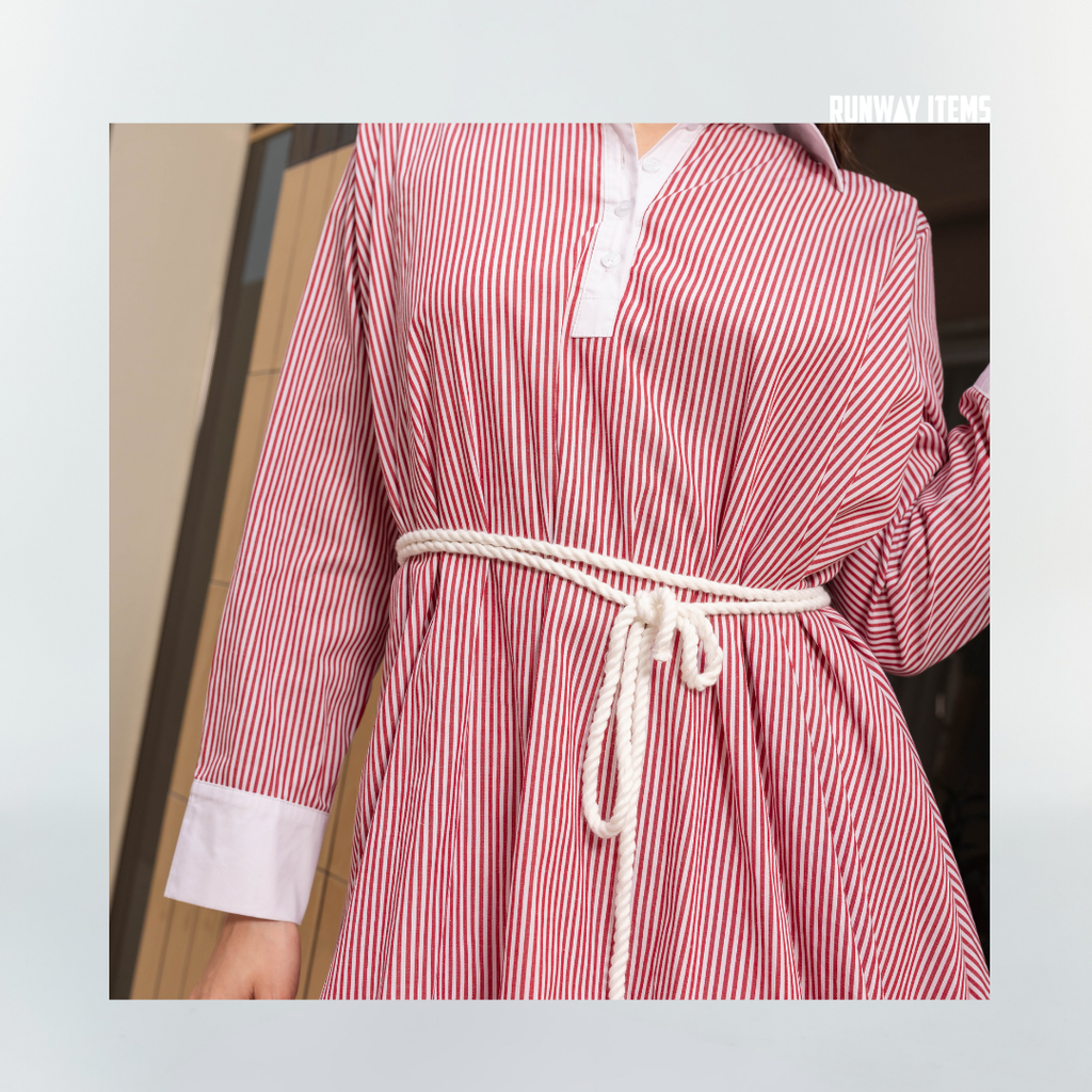 Balloon Hem Shirt Dress
