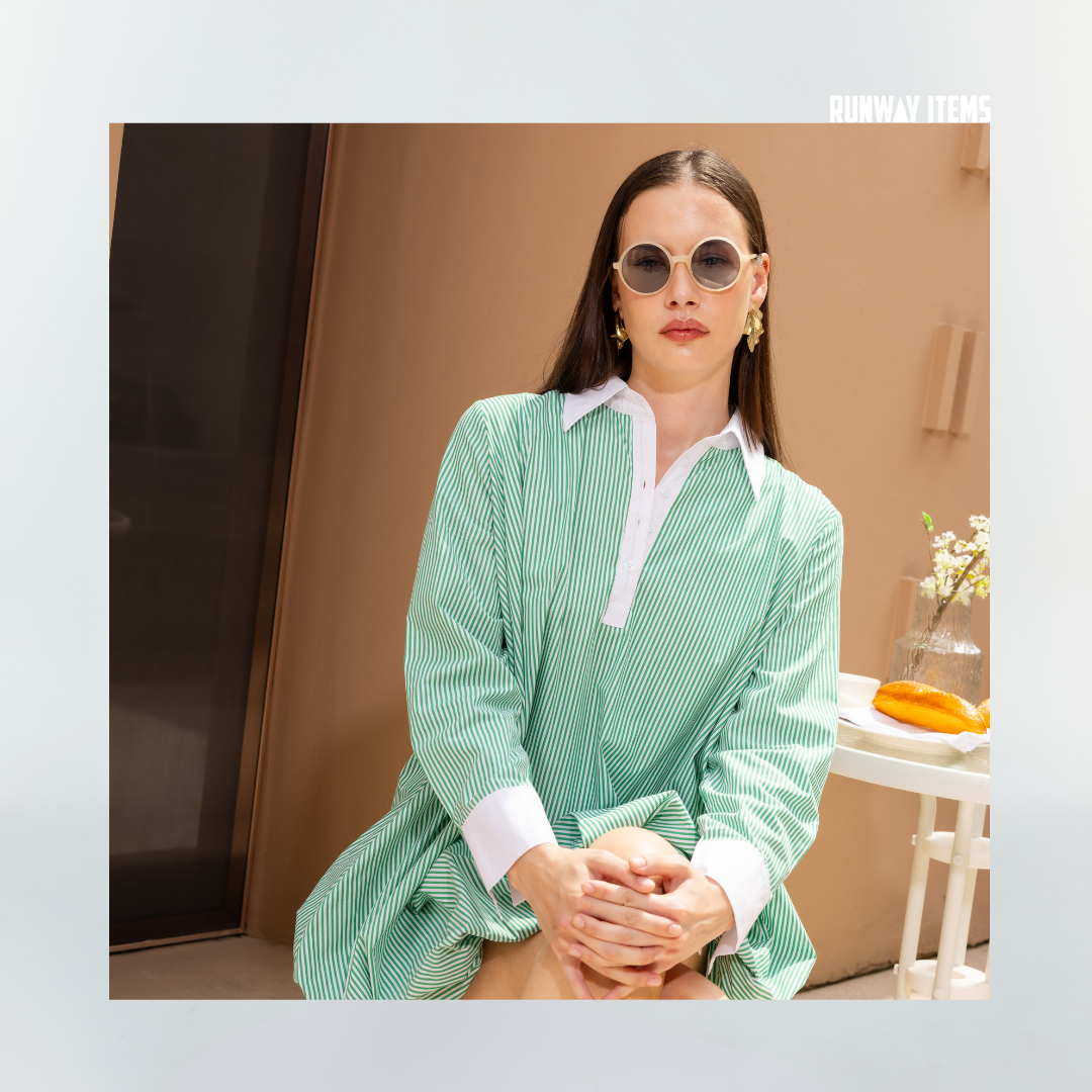 Balloon Hem Shirt Dress