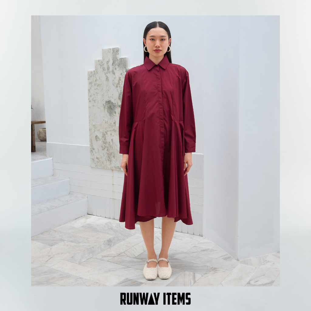 Double-Sided Layered Hem Shirt Dress