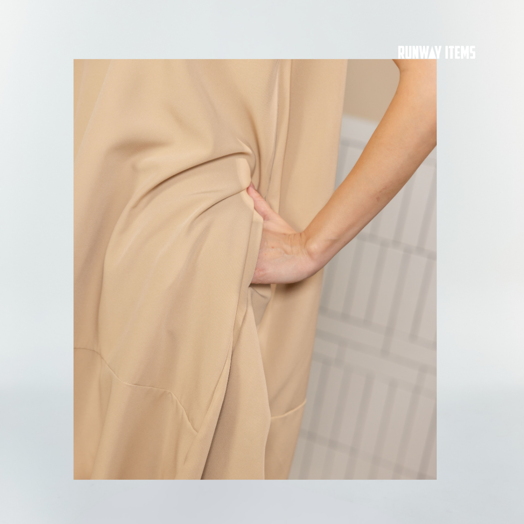 Cotton Elastic Balloon Hem Dress