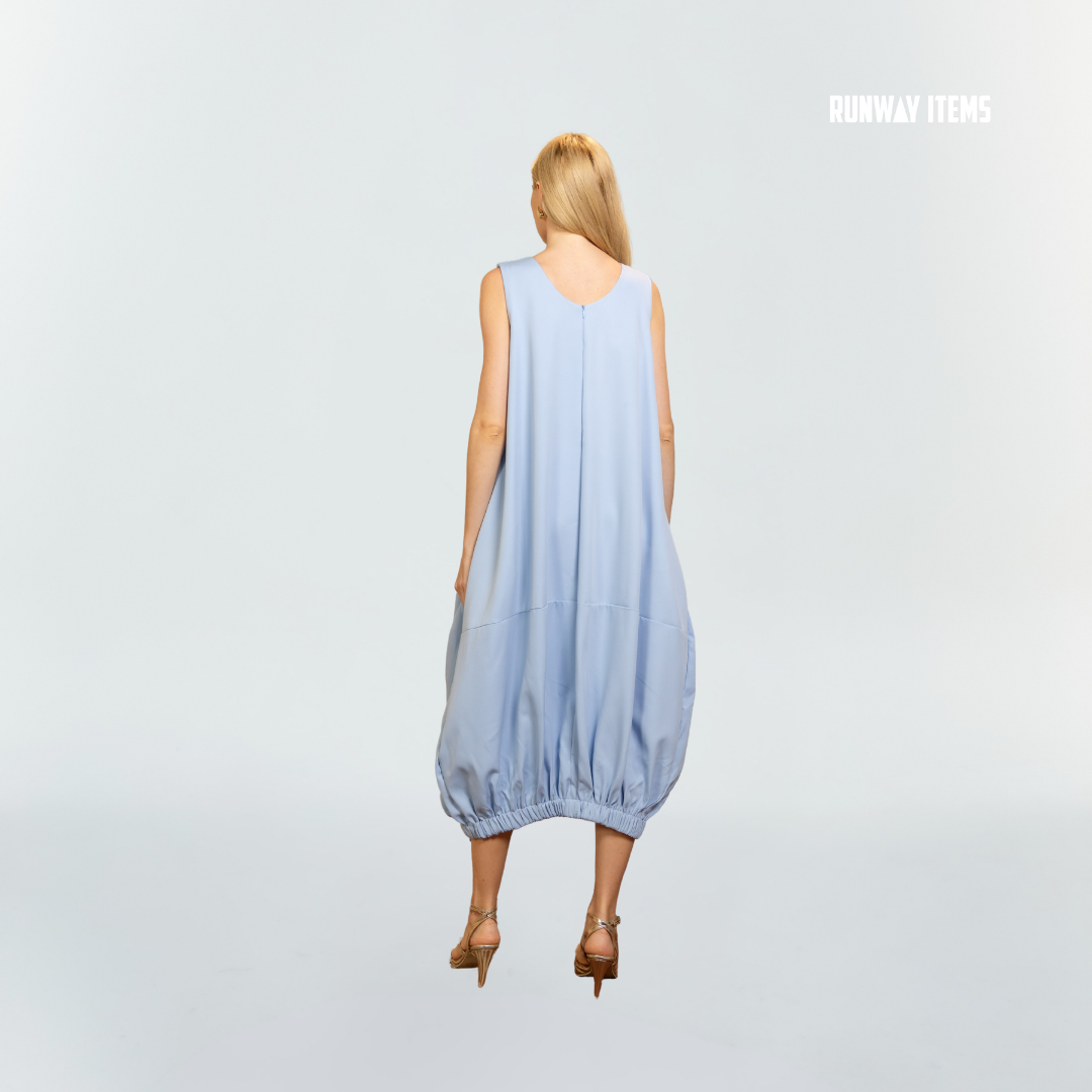 Cotton Elastic Balloon Hem Dress