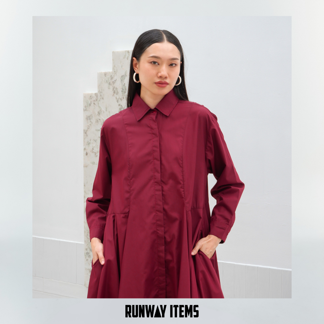 Double-Sided Layered Hem Shirt Dress
