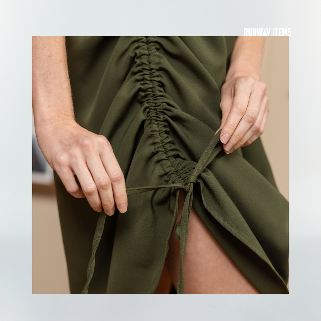 Cotton Side-Ruched Dress