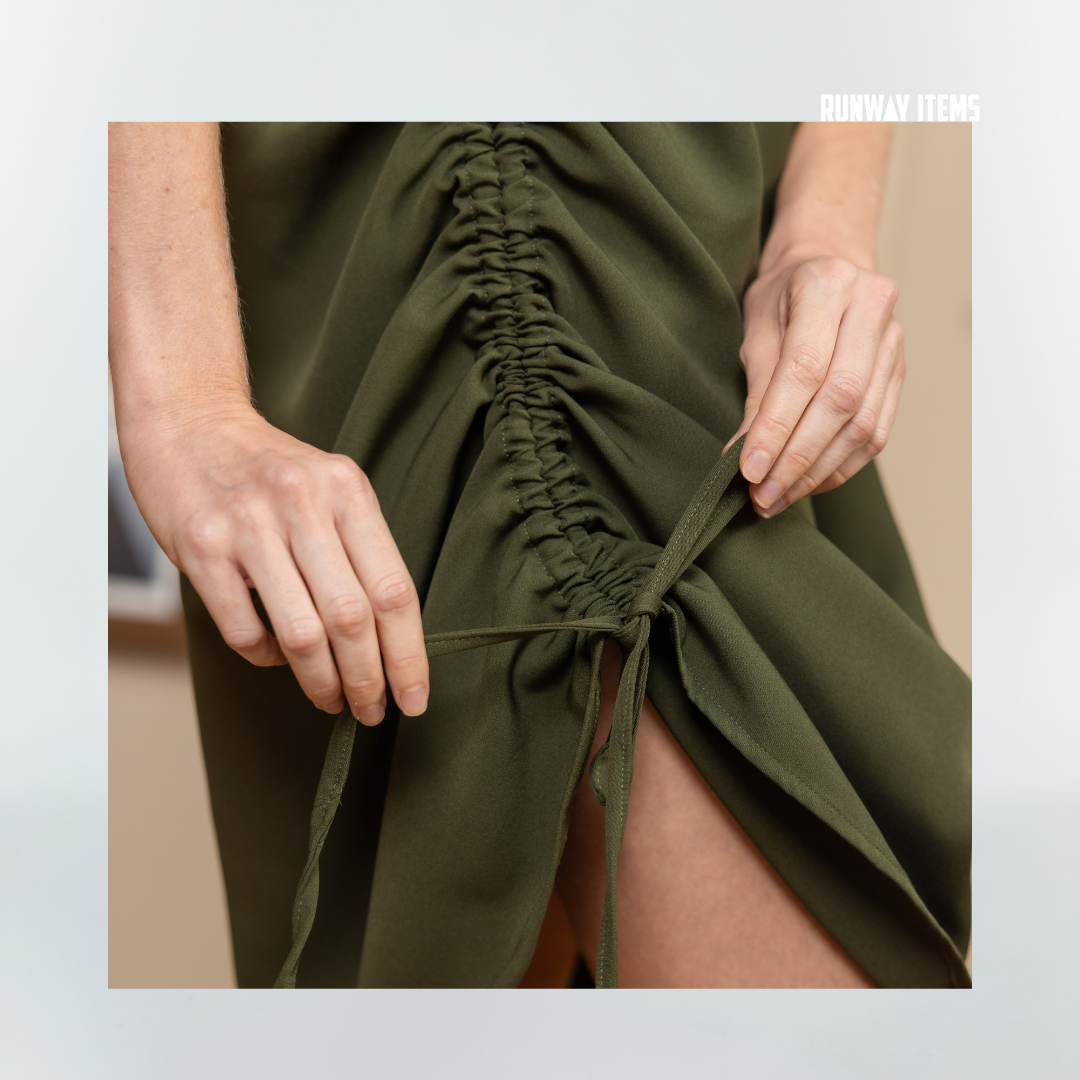 Cotton Side-Ruched Dress