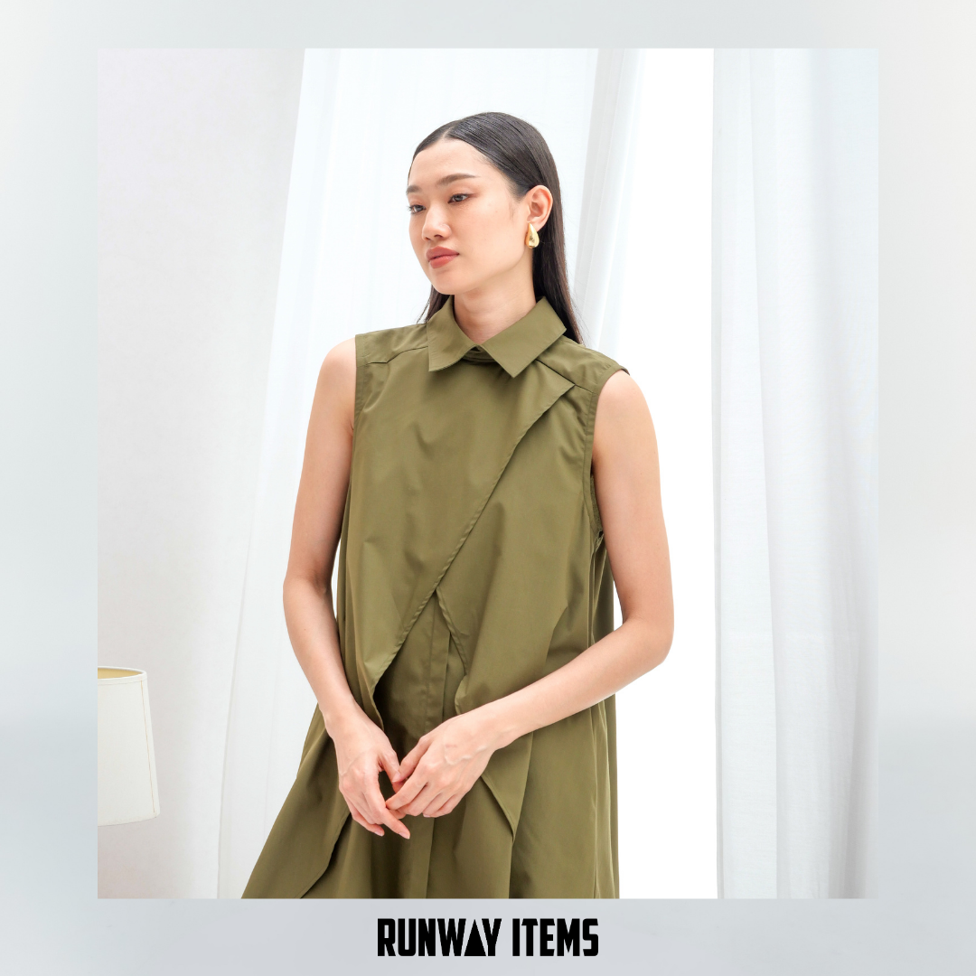 Wrap Front Collared Shirt Dress