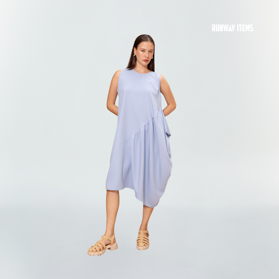 Cotton One-Side Pleated Dress