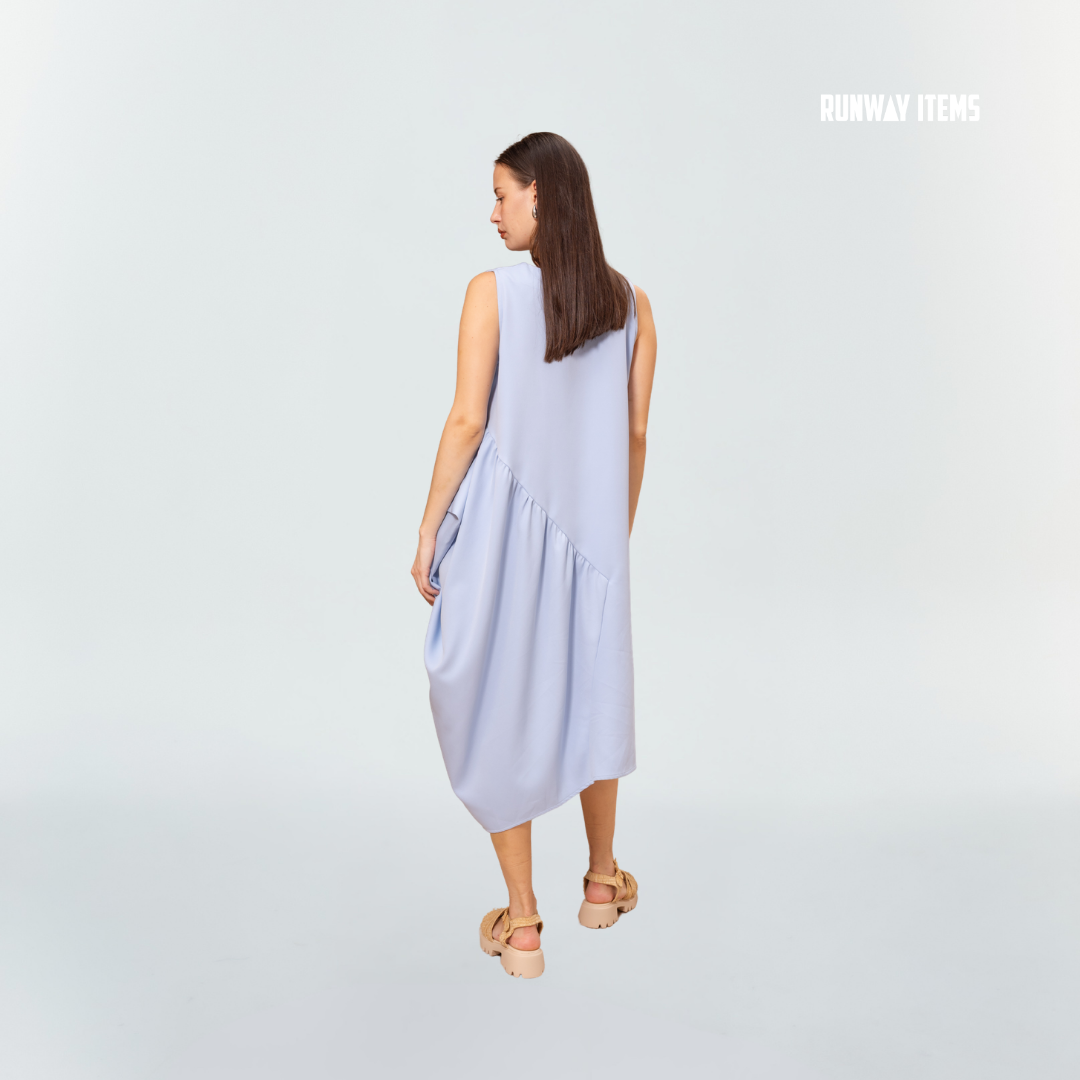 Cotton One-Side Pleated Dress