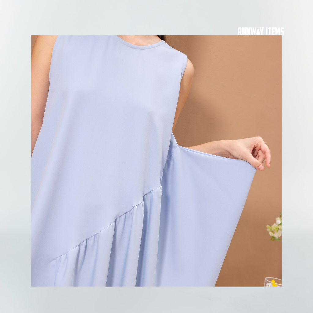 Cotton One-Side Pleated Dress