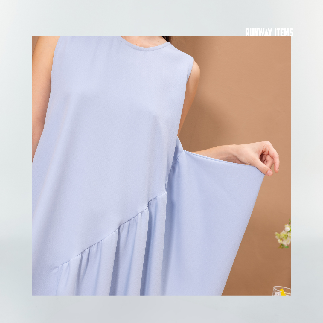 Cotton One-Side Pleated Dress