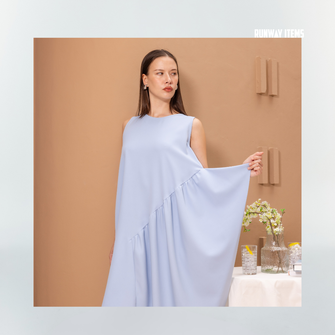 Cotton One-Side Pleated Dress