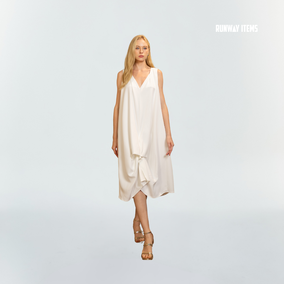 Cotton Full Draped Hem Dress
