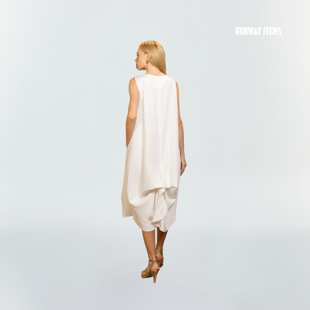 Cotton Full Draped Hem Dress