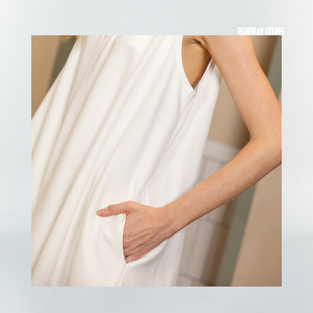 Cotton Full Draped Hem Dress