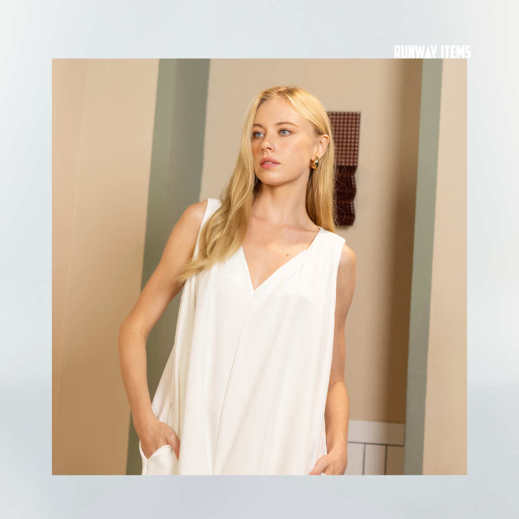 Cotton Full Draped Hem Dress