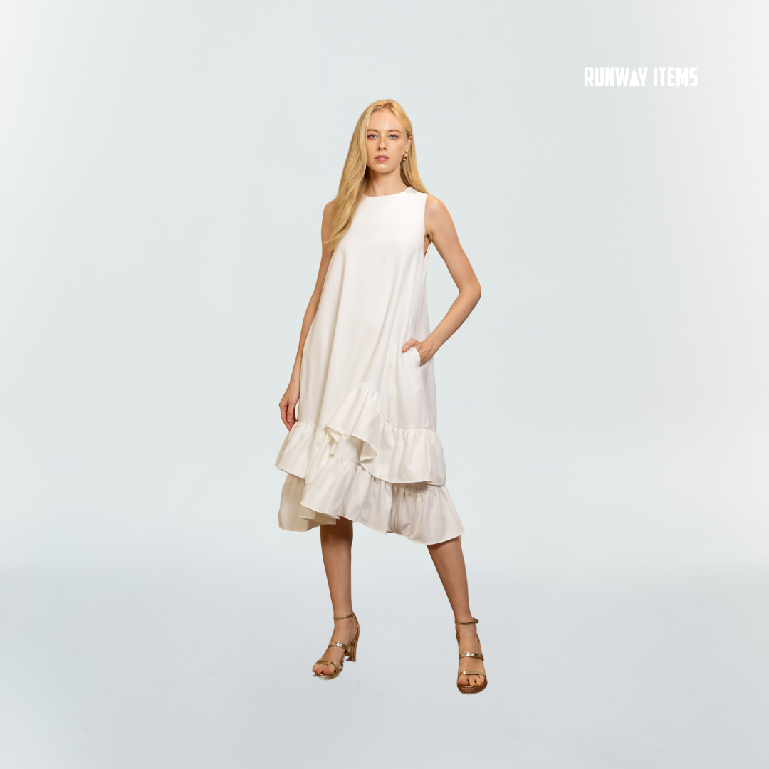 Cotton Short Ruffled Dress