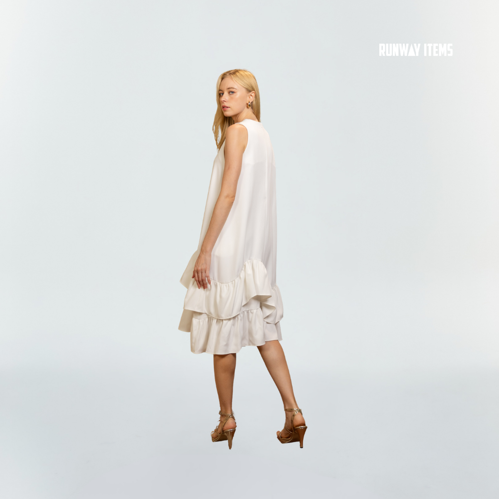 Cotton Short Ruffled Dress
