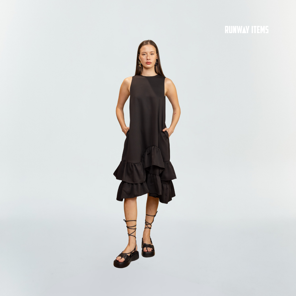 Cotton Short Ruffled Dress