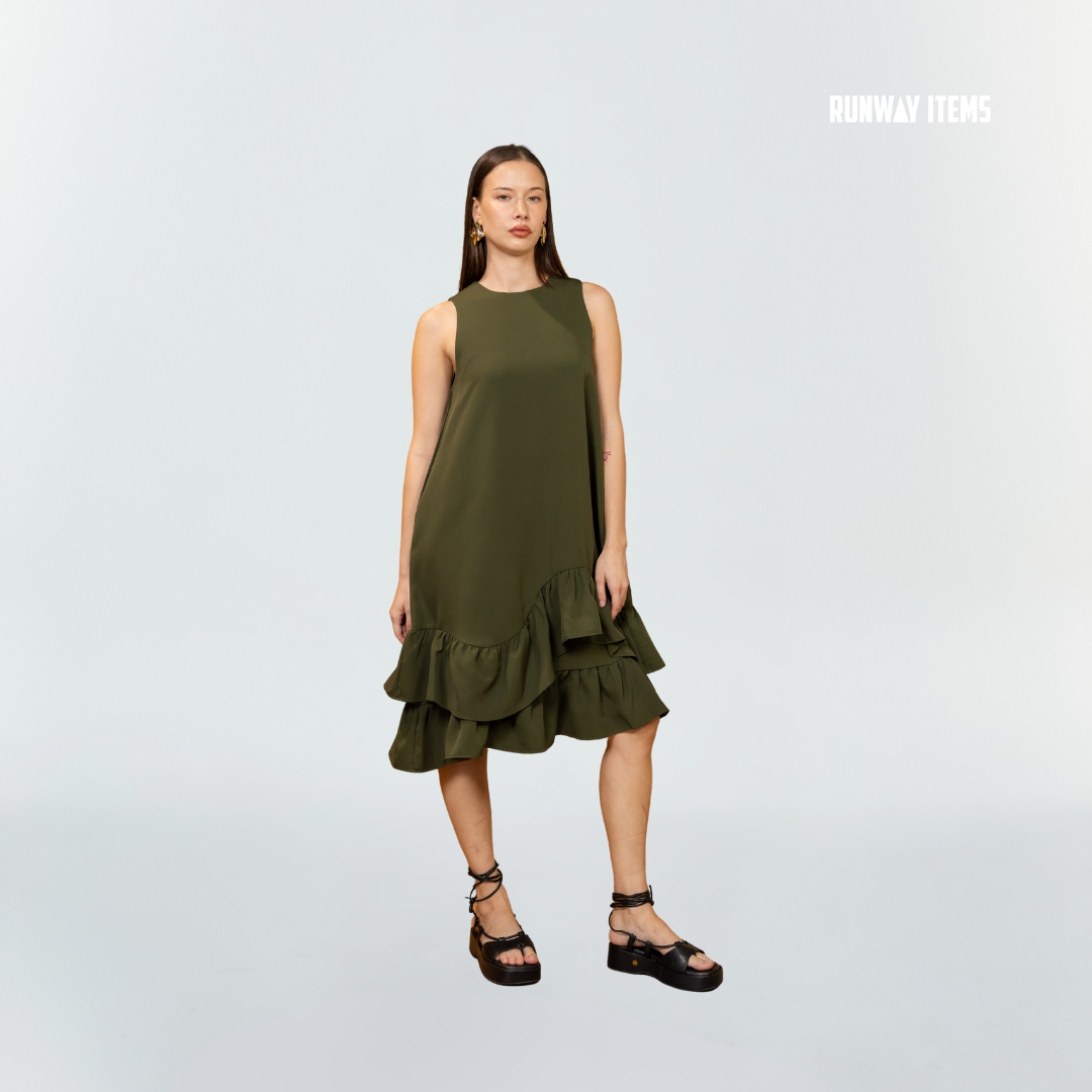 Cotton Short Ruffled Dress