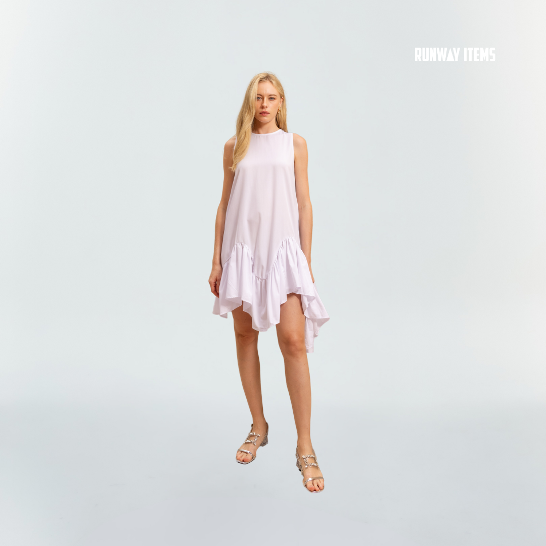 Cotton Asymmetric Hem Dress