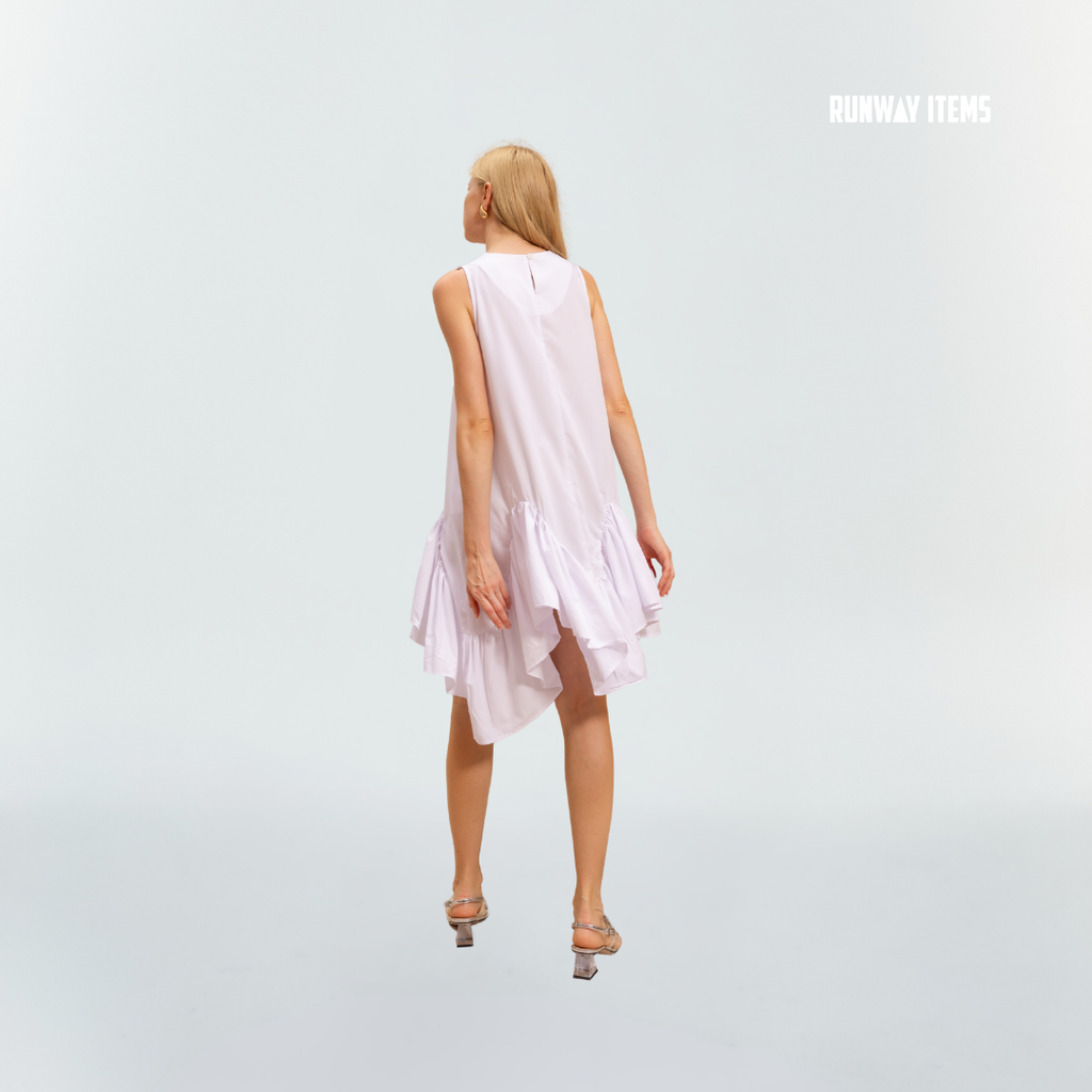 Cotton Asymmetric Hem Dress