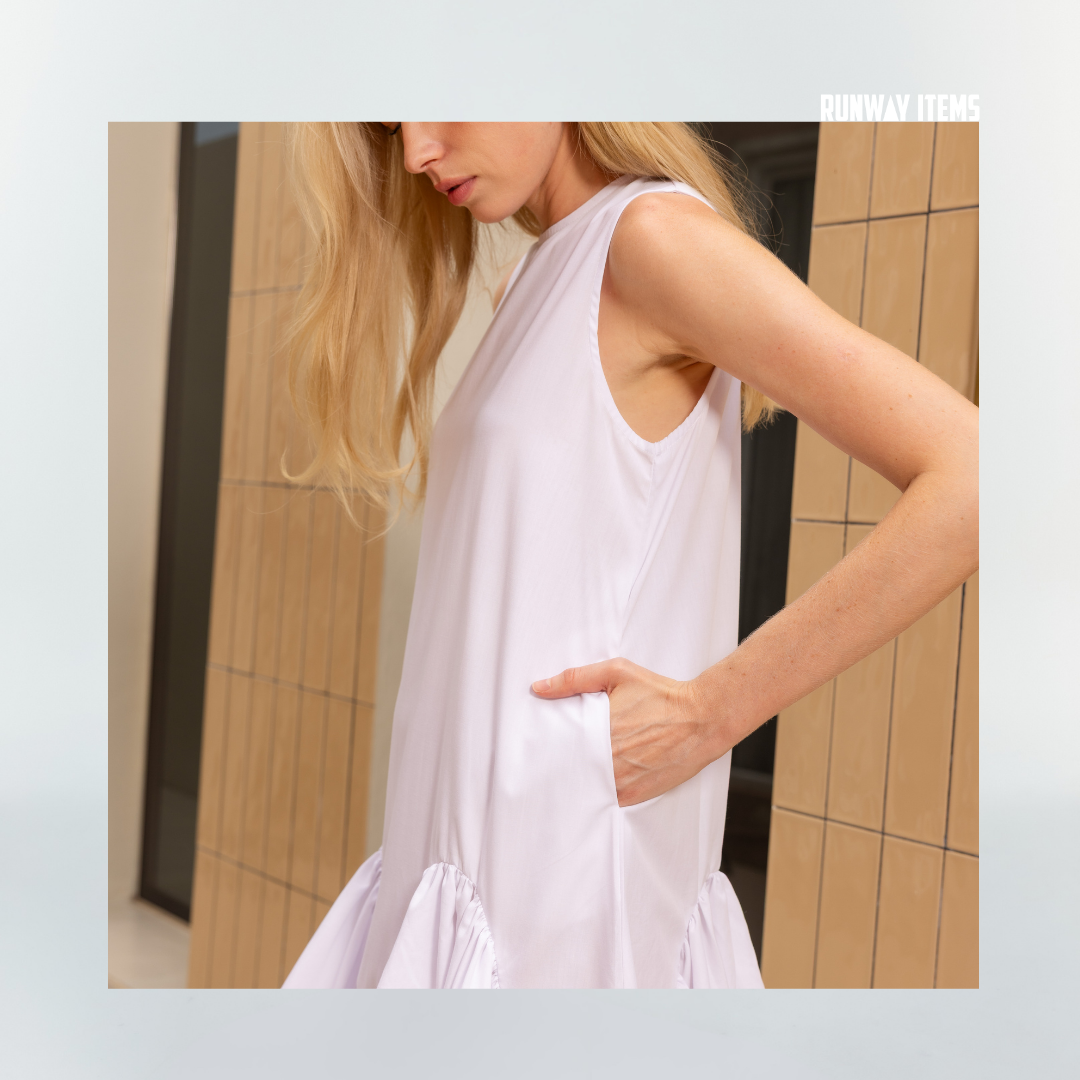 Cotton Asymmetric Hem Dress