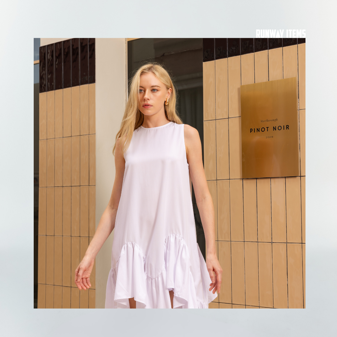 Cotton Asymmetric Hem Dress