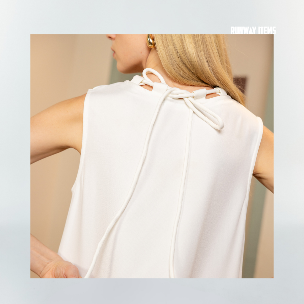 Cotton Drawstring Neck Dress