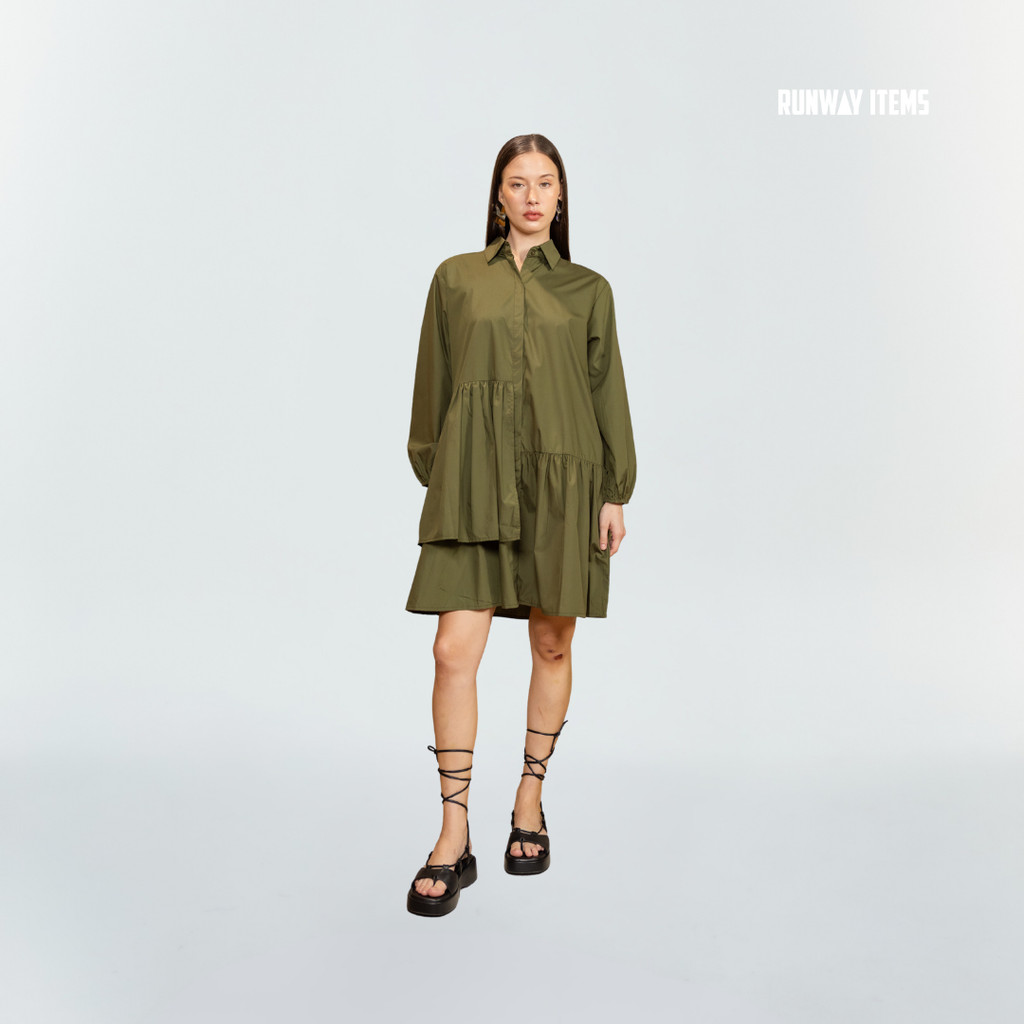 Asymmetric Panelled Shirt Dress