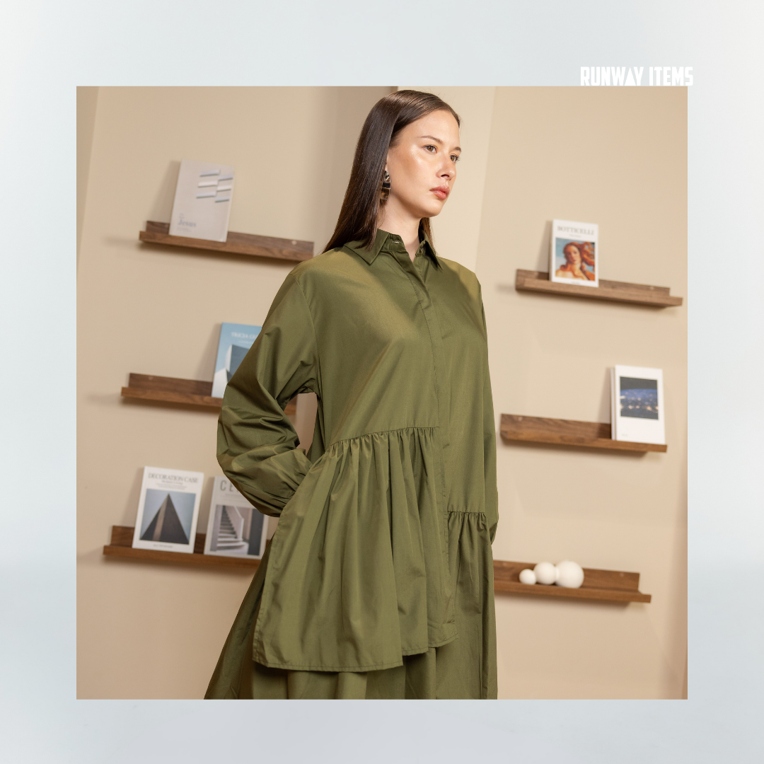 Asymmetric Panelled Shirt Dress